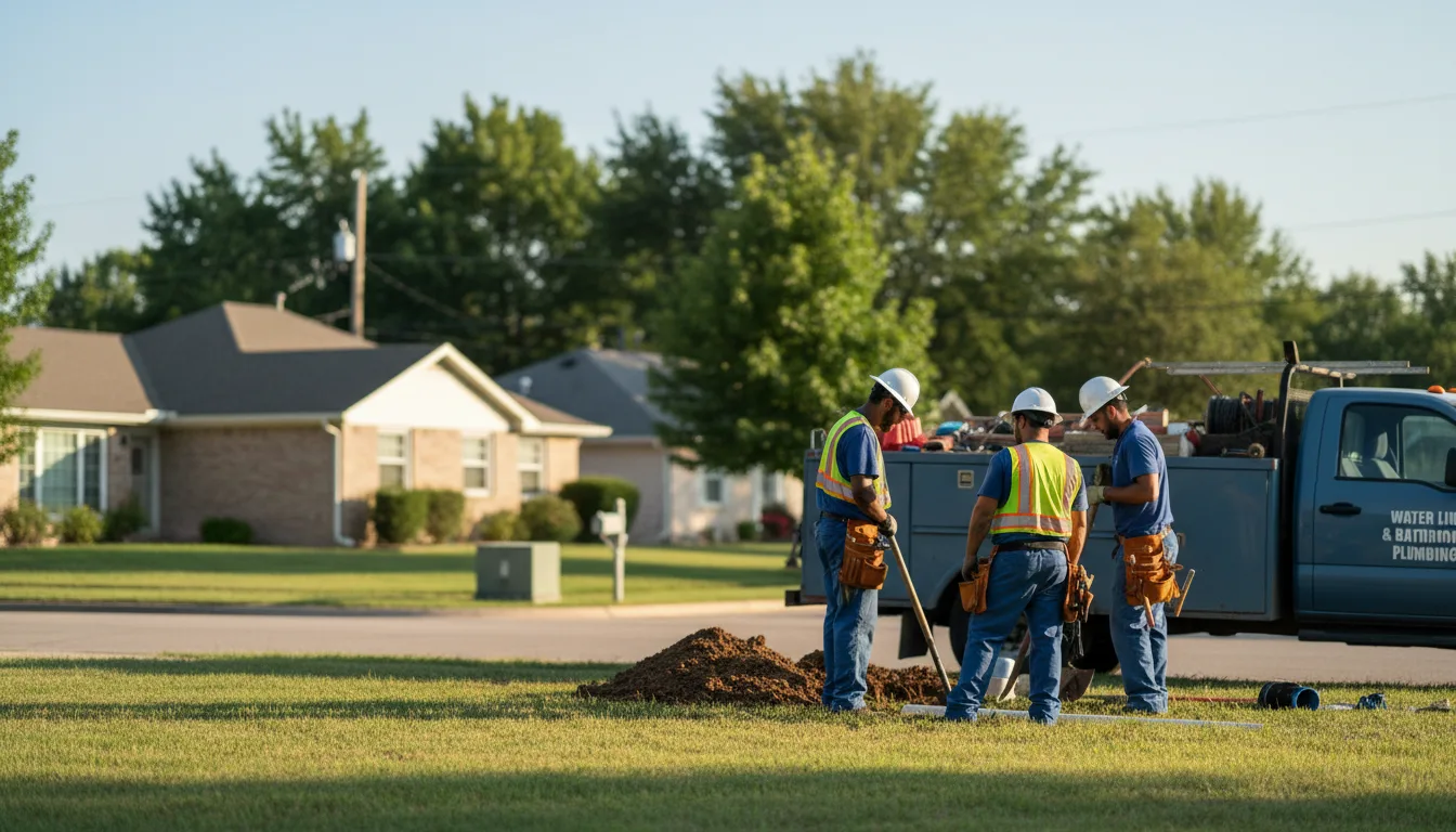 Residential water line and bathroom plumbing service in Toyah, TX